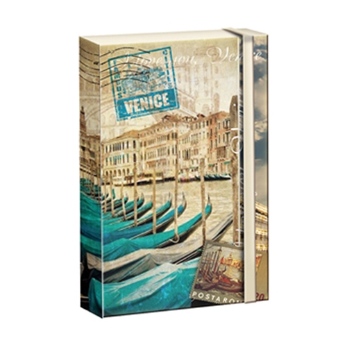 Блокнот Venice А6 96л клет. картон. обл. рез. - Фото 1