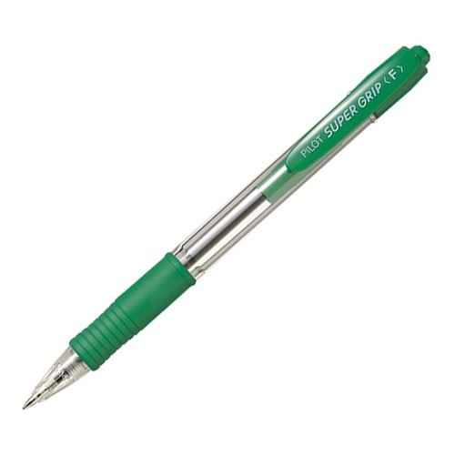 Ручка шариковая автомат. зелёная 0,7 мм Pilot BPGP-10R-F-G “Super Grip” - Фото 1
