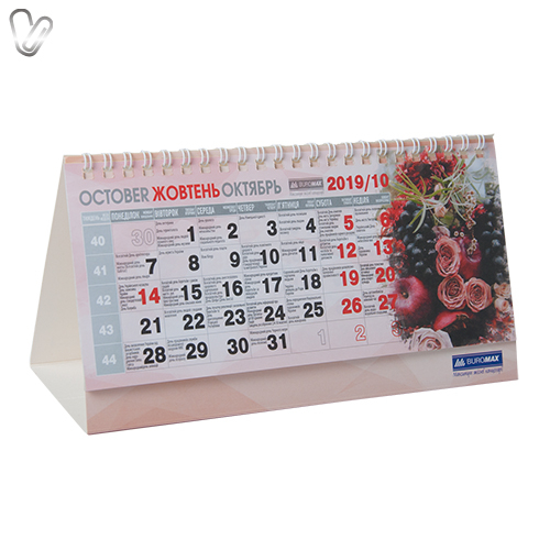 Календарь настольный треугольный 2019 на пружине Romantic 210х100мм - Фото 2