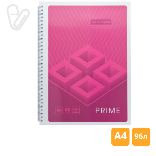 Блокнот А4 96л клетка пруж. сбоку карт. ассорти PRIME - Фото 4