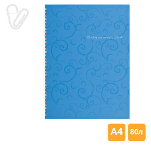 Блокнот А4 80л клетка пруж. сбоку пласт. ассорти Baroccо - Фото 1