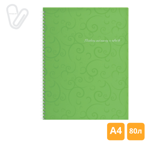 Блокнот А4 80л клетка пруж. сбоку пласт. ассорти Baroccо - Фото 2