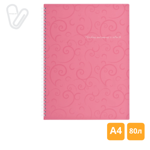 Блокнот А4 80л клетка пруж. сбоку пласт. ассорти Baroccо - Фото 3
