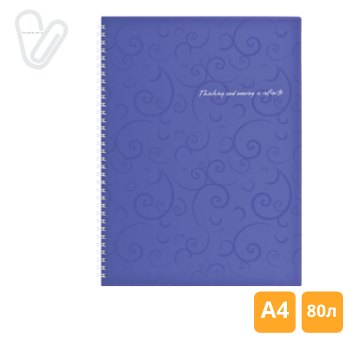 Блокнот А4 80л клетка пруж. сбоку пласт. ассорти Baroccо - Фото 4