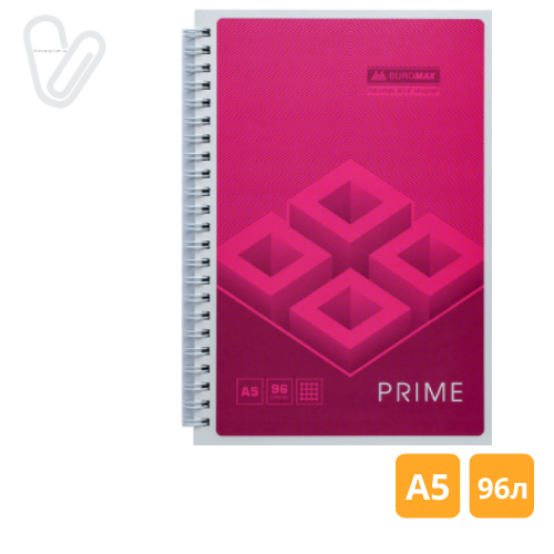 Блокнот А5 96л клетка пруж. сбоку карт. ассорти PRIME - Фото 3
