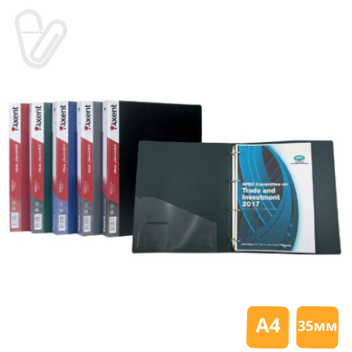 Папка Axent на 4 кольца 35 мм А4 бордовая 1208-04 - Фото 2