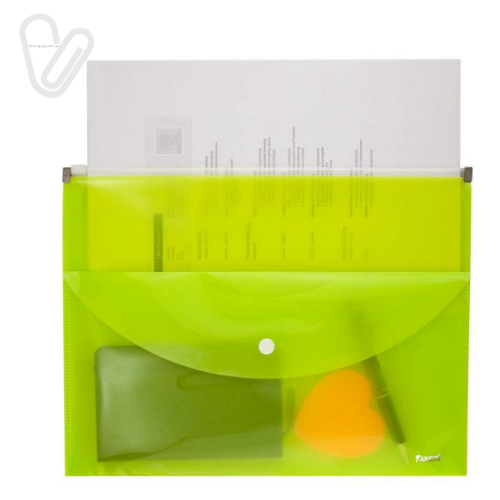 Папка-конверт на застежке zip-lock, 2 отделения, А4, желтая, Axent 1430-08-A - Фото 2