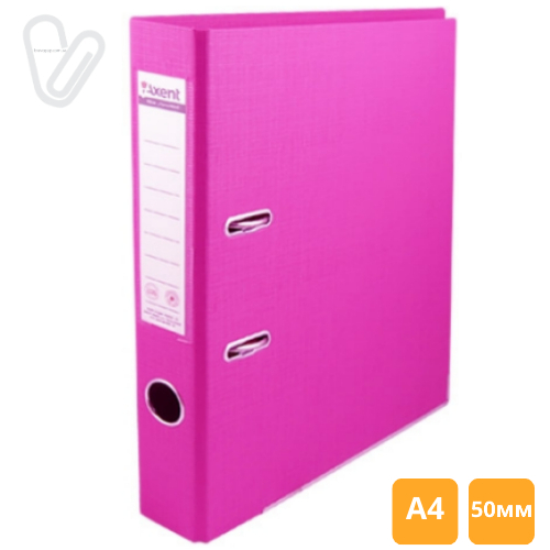 Папка-регистратор двухсторон. 5 cм А4 розовая Axent 1721-10C-A - Фото 1