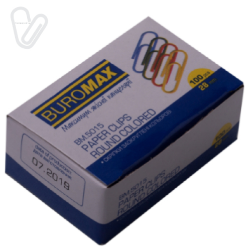 Скрепки 28мм круглые цветные Buromax (100шт./уп) - Фото 1