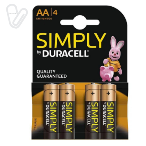 Батарейки АА Duracell Simply LR-6 MN 1500 (4шт.) - Фото 1