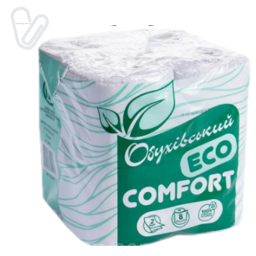 Бумага туалетная Обуховская Eco Сomfort (8 шт./уп) - Фото 1