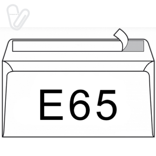 Конверт Евро скл белый 75г/м2 220х110мм (50 шт/уп.) - Фото 2