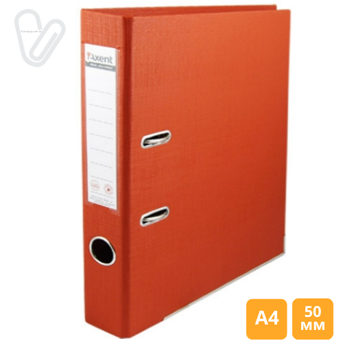 Папка-регистратор двухсторон. 5 cм А4 красная Axent 1721-06C-A - Фото 1