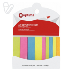 Закладки бумажные 12*45+5*45 270шт. Optima