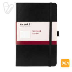 Блокнот 125*195 96л клетка тв. винил черный Partner 8201-01-A