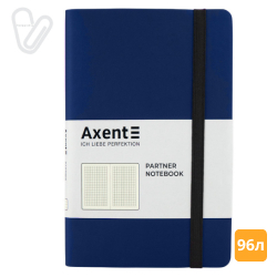 Блокнот 125*195 96л клетка термо PU синий Partner Soft 8206-02-A