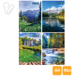 Книга учета 96л клетка А4 ламин. обл. газет. ПРИРОДА JOBMAX