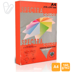 Бумага цветн. А4 160г/м2 интенс. красный Spectra Color Red 250 250л.
