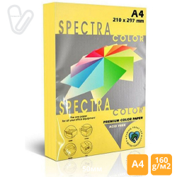 Бумага цветн. А4 160г/м2 паст. желтый Spectra Color Yellow 160 250л.