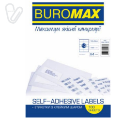 Наклейки бум. (10) 105х58 (100л/уп) Buromax