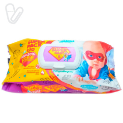Салфетки влажные Super Baby ромашка и алое, клапан, 120 шт