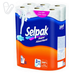 Полотенца бумажные Selpak 3-слойные белые (8рул./уп.)