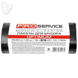 Пакеты д/мусора 35л 45х50см (30шт.) черные, HD, PRO OPTIMUM