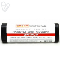 Пакеты д/мусора 120л 70*105см (10шт.) черные, LD, PRO OPTIMUM