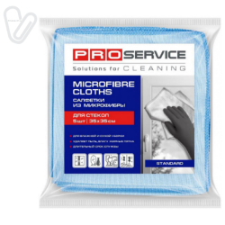 Салфетка Микрофибра д/стекла и зеркала PRO Standard 35х35 5шт/уп