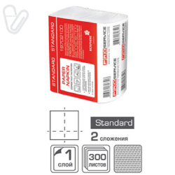 Салфетки для диспенсера PRO Standard белые, 2 сложения, 12х21см, 300 шт/уп.