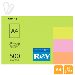 Бумага цветн. А4 80г/м2 500л. неон, зеленый Kiwi 14, REY Adagio