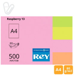 Бумага цветн. А4 80г/м2 500л. неон, малиновый Raspberry 13, REY Adagio