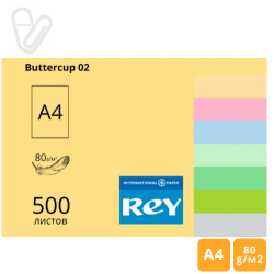 Бумага цветн. А4 80г/м2 500л. средний, желтый Buttercup 02, REY Adagio