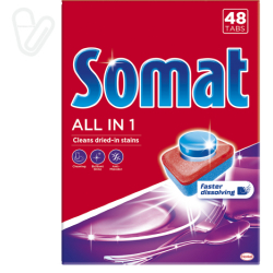 Таблетки для посудомоечных машин SOMAT All in one 48 шт / уп